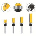 1/3/4PCS 1/4" Shank Flush Trim Router Bit Set - Double-Edge Bearing Cutter for Extended Length Woodworking. 