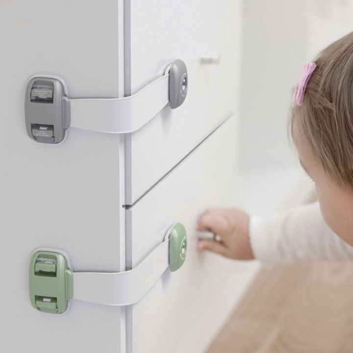 1/4%20PCS%20Baby%20Safety%20Drawer%20Door%20Lock%20Multi-Function%20Child%20Protection%20Anti-Pinch%20Cabinet%20Refrigerator%20Safety%20Buckle%20Plastic%20-%20Image%204