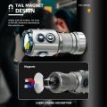 Powerful Mini LED Flashlight with RGB Light Al Alloy Pocket Torch Rechargeable Waterproof Hiking Camping Flash Light with Magnet.