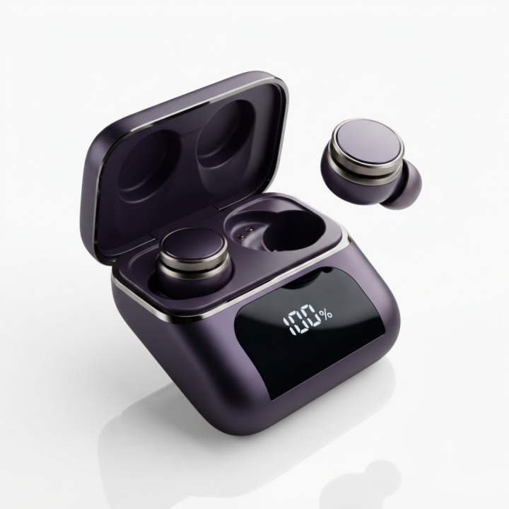 Smart LED Display Earbuds, In-Ear TWS Stereo Wireless Earphones with HiFi Sound, HD Audio & Touch Control