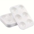 2/8/12/20/50/100 Pcs White Plastic Paint Palette 6 Well Watercolor Palette Rectangular Paint Tray Paint Mixing Palette.