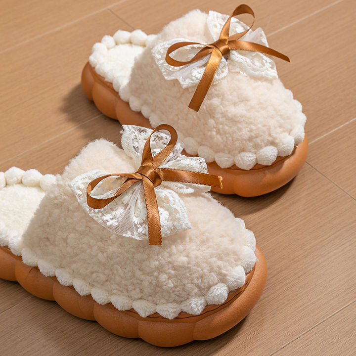 Winter%20Warm%20Fur%20Slippers%20For%20Women%20Thick-Soled%20Household%20Slippers%20Cute%20Bow%20Non%20Slip%20Soft%20Home%20Shoes%20Indoor%20Plush%20Women's%20Slipper%20-%20Image%205