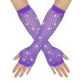 Hot Sale Fingerless Fishnet Gloves Highly Elastic Arm Sleeve Punk Goth Ladies Disco Rhinestone Performance Gloves Unisex.