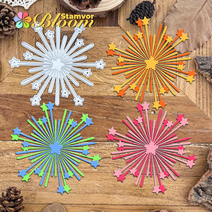 Original Lovely Stars Firework Metal Cutting Dies Scrapbooking Decorative Embossing