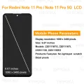 OLED For Xiaomi Redmi Note 11 Pro LCD Display Touch Screen For Xiaomi Redmi Note 11 Pro 5G Screen Digitizer 2201116SG LCD Parts. 