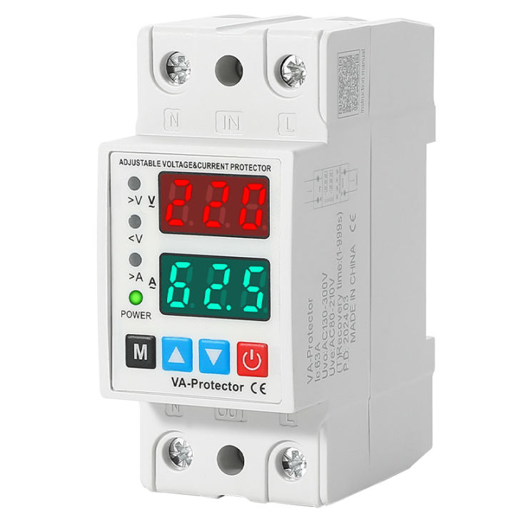 40A/63A%20Din%20Rail%20230V%20Adjustable%20Over%20Voltage%20and%20Under%20Voltage%20Protective%20Device%20Protector%20Relay%20Limit%20Over%20Current%20Protection%20-%20Image%206