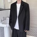 2026 Men Korean Style Casual Blazer Loose Fit Handsome Light Mature Streetwear All Match Black Spring Autumn Suit Jacket Coat. 