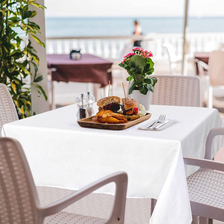 220*130cm%20White%20Plastic%20Tablecloth%20Plastic%20Table%20Cloth%20Disposable%20Tablecloths%20Tablecloths%20for%20BBQ%20Party%20Fine%20Dining%20Wedding%20-%20Image%203
