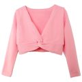 Dance Sweater For Girls Ballet Sweater Wrap Ballet Crop Tops Teen Gymnastic Leotard Sweater Long Sleeve Pullover.