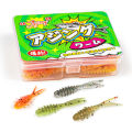 Rosewood 25mm Micro Worm Soft Fishing Lure TPR Floating Silicone Plastic Swimbait Softbait For Catching Horse Mackerel 20pcs/Box.