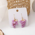 Sweet Summer Little Fresh Sweet Beaded Ear Hook Temperament Purple Grape Fruit Earrings Versatile Personality Ear Rings Women. 