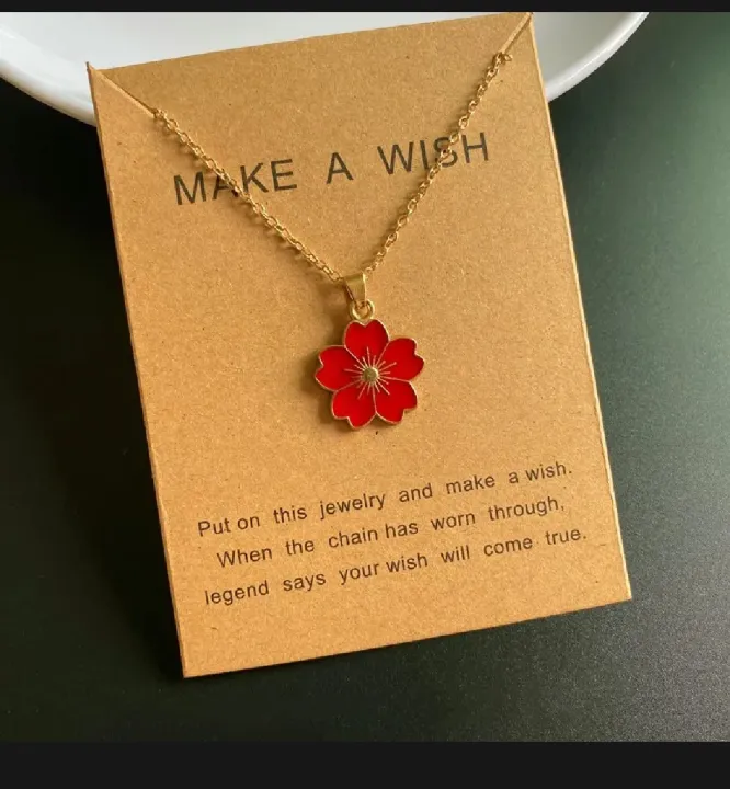 5%20Pcs%20New%20Trendy%20Korean%20Sakura%20Flower%20Design%20Pendant%20Necklace%20,%20Colorful%205%20Pcs%20,%20Pink%20,%20Blue%20,%20Red%20,%20Black%20,%20White%20Color%20Flower%20Pendant%20Gift%20For%20Girls%20/%20women's%20and%20Besties%20%20Trendy%20Lockets%20High%20Quality%20%20charms%20%20NON%20FADED%20%20Charm%20and%20Chain%20Quality%20-%20Image%204