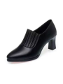 Botas Femininas Women Cool High Quality Black Patent Leather Spring & Autumn Slip on Boots Lady Casual High Heel Ankle Boots B96. 