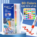 Acrylic Marker 24-80 Colors Pen Set for Draw Sketching Oily Tip Based Markers Graffiti Manga School Art Painting Supplies. 