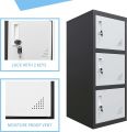 Metal Lockers with 3 Doors for Employees, 3-Tier Storage Locker, Vertical Small Locker, Locker Cabinet with Keys, Vertical Metal Cabinet for Home Office, Gym, School, Room Organizer. 