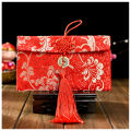 Chinese Style Brocade Red Envelope Bag Spring Festival Luck Red Packets Bag for Chinese Wedding Birthday Invitation Card Bag. 