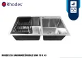 780*550 Luxury hand made double bawl kitchen sink 304 ss. 