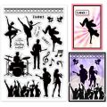 1Sheet Dance Rock Silhouette Ballet Dance Clear Stamps for Cards Making Singing and Dancing Clear Stamp Seals Transparent Stamps. 