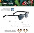 Maui Jim Men's and Women's Kawika Polarized Classic Sunglasses, Black Gloss w/Antique Pewter/Neutral Grey, Medium. 