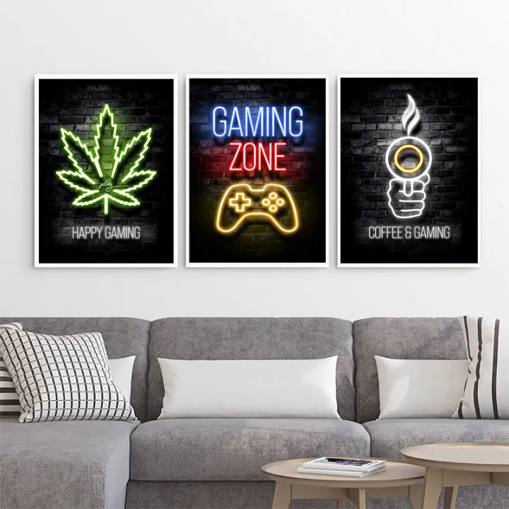 Neon%20Gaming%20Gamer%20Wall%20Art%20Posters%20Prints%20Gamer%20Canvas%20Painting%20Canvas%20Picture%20for%20Kids%20Boys%20Room%20Decorative%20Playroom%20Cuadros%20-%20Image%205