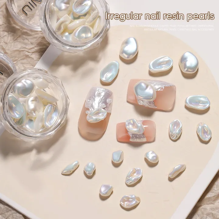 KANU%2020PCS%20Retro%20Elegant%20Imitation%20Pearl%20Synthetic%20Irregular%20Resin%20Pearl%20Charms%203D%20Nail%20Art%20Decorations%20Accessories%20Crafts%20-%20Image%206