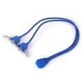 Dual USB 3.0 Front Panel Header Adapter - 20-Pin to USB 3.0 Motherboard Bracket Cable for PC.