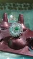 Pakistan Flag Ring Original Silver (پاکستانی پرچم والی انگوٹھی) with White Diamond type stone - Patriotic Pakistani Jewelry. 