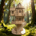 Wooden Treehouse 3D Puzzle Model DIY Construction Kit Creative Treehouse Building Set Home Decor Handcrafted Model. 