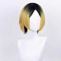 Kozume Kenma Cosplay Wig 30cm Short Golden Black Dyed Kenma Kozume Anime Wigs Heat Resistant Synthetic Wigs Halloween Party. 