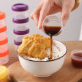 4Pcs Transparent Mini Plastic Sauce Bottle 35ML Reusable Seasoning Box Seasoning Jar For Student Office Workers Kitchen Tool.