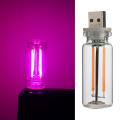 Car USB Night Light Touch Control Dimmable LED Filament Lamp USB Plug and Play Decorative Atmosphere Light for Car Bedroom. 