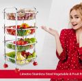 Vegetable And Fruit Heavy Trolley Kitchen Rack 4 Steps. 