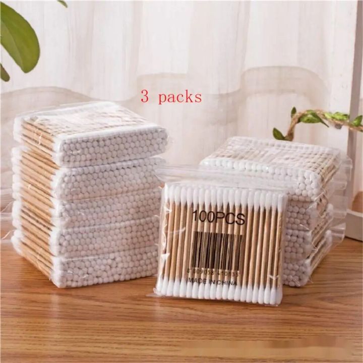 3 Packs of 100 Swabs Each