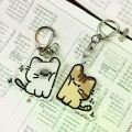 1pair Cute Cat Keychain Pendant, Matching Couple Backpack Keychain. 