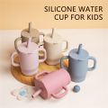 180ml Food-Grade Silicone Baby Learning Drinking Cup with Straw and Double Handles, Baby Training Drinking Cup. 