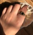 Bvlgari CZ Black stone Ring For Women. 