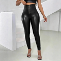 Women High Waist Tummy Control Butt Lift PU Leather Leggings Outwear Skinny Pants Casual Trousers Streetwear. 