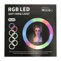 7 Feet Tripod Stand with 26 CM RGB Selfie Ring Light & Mobile Phone Holder for Tiktok Videos Best Quality Metal Tripod Tiktok Light, RGB 26cm Ring Light with 7ft Tripod Stand, Photography Kit - Elegant Home. 