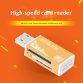 Alloy Card Reader 4 Ports USB2.0 Micro SD TF M2 MS Pro Duo MMC SDHC DV Phone Camera Memory Card Adapter with LED Indicator. 