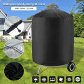 Round Grill Cover Outdoor Waterproof Dustproof Kettle BBQ Cover 210D Oxford Cloth Heavy Duty Garden BBQ Protection Cover NEW.