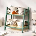 Bamboo Double Layer Rack 2-Tier Desktop Organizer Display Racks Office Stationary Office Storage Makeup Organizion for Vanity. 