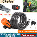 100cm Bicycle Lock Anti-theft Mountain Road Bicycle Wire Chain Lock Key Safety Anti-theft Belt Mounting Bracket Bicycle Lock. 