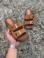 Women’s Adjustable Ankle Strap Slip-On Sandals – Comfortable Open-Toe Casual Summer Footwear. 