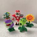 Plants VS Zombies Blocks Small Cartoon Mini Building Block Peashooter SunFlower Chomper Assemble Action Model Doll Toy for Kids.