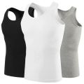 Men's Four Season Classic Black White And Gray Pure Cotton Casual Sports Vest Comfortable Running And Sweat Absorbing Base Shirt.