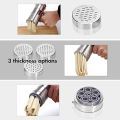 Stainless steel Noodle and pasta maker machine with plastic handle. 