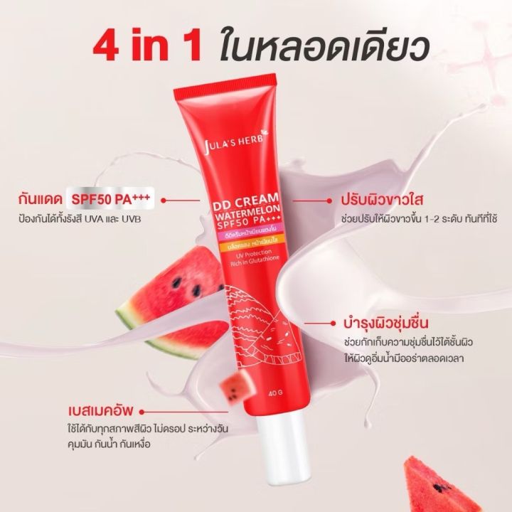 Jula's%20Herb%20Dd%20Cream%20Watermelon%20Spf50%20Pa+++%20Waterproof%20Sunscreen%20for%20Smooth%20and%20Clear%20Skin.%20-%20Image%202