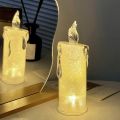 Rotating Color Changing  LED Romantic Crystal Candle Light LED Candle Lights Creative Romantic Crystal Candles Lamp for Home Room. 