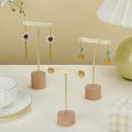 Metal T Bar Earring Display Stand Jewelry Stand with Wooden Round Base Earring Hanging Holders Jewelry Organizer.