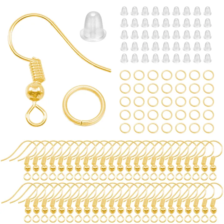 100/300pcs/Lot%20Hypoallergenic%20Earring%20Hook%20Kit%20Mix-color%20Ear%20Wires%20Fish%20Hooks%20Open%20Jump%20Rings%20Earplugs%20For%20DIY%20Jewelry%20Making%20-%20Image%203
